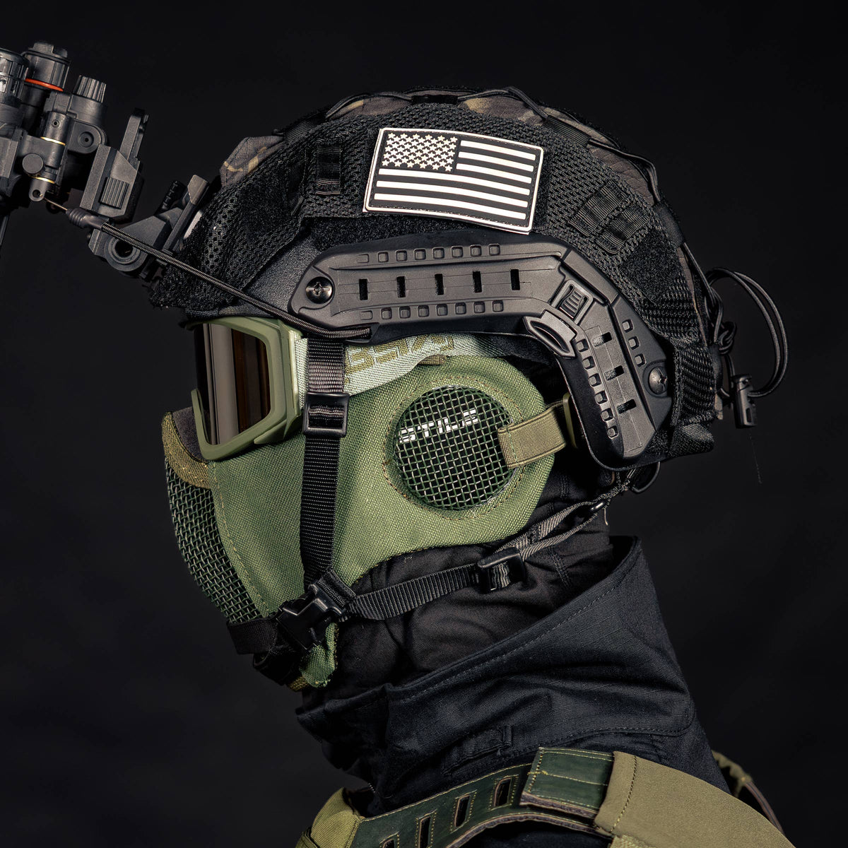 BSX Shield Mesh Mask - OD Green