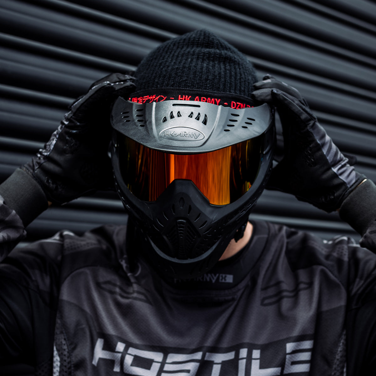 HSTL Paintball Goggle - Black with Fire Lens