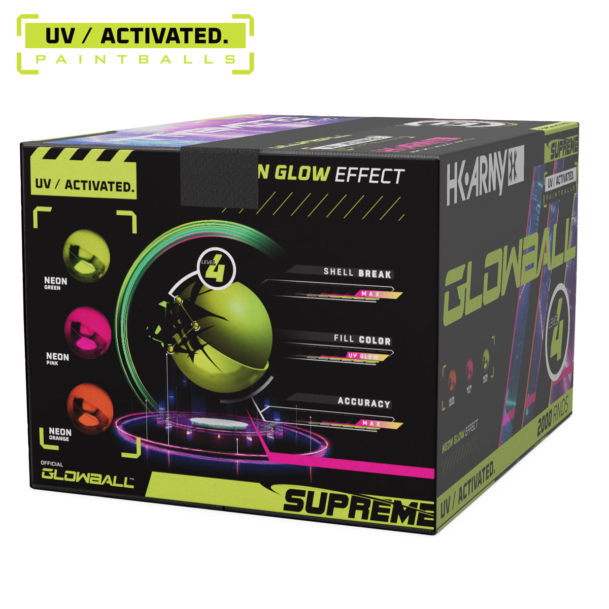 HK Army UV-Activated Glowball™ Paintballs - 2000RDS