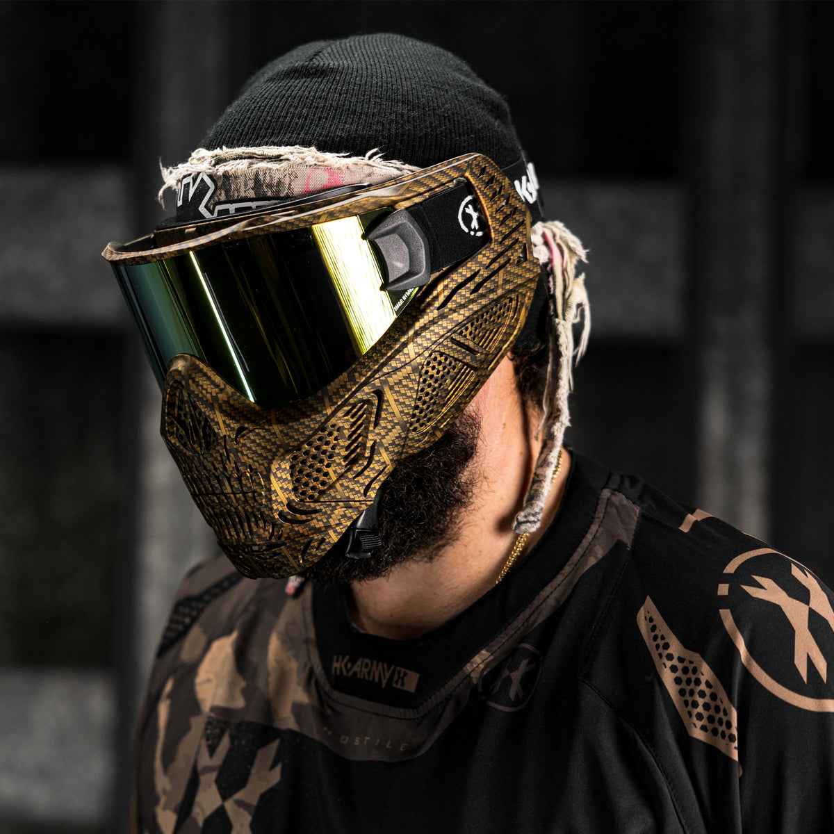 mechanical goggles HSTL Skull Goggle Machine Gold w/ Gold Lens