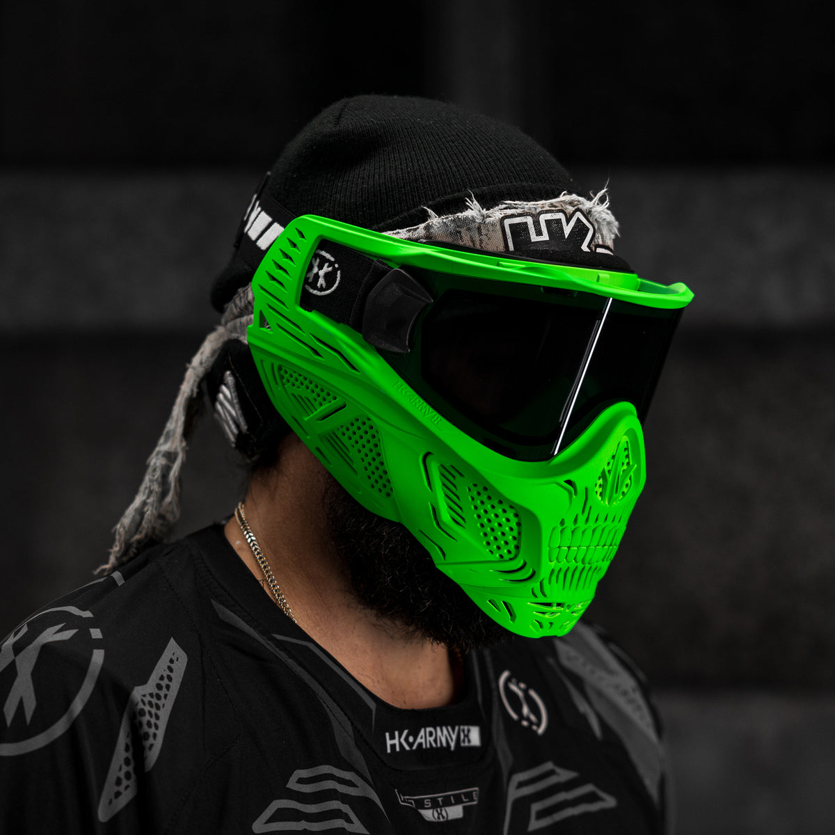HSTL® Glowball™ Skull Goggle Neon Green w/ Smoke Lens