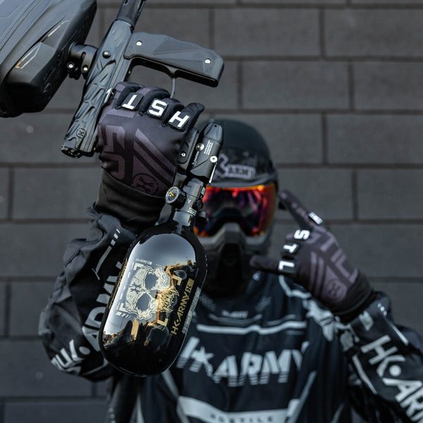 36ci / 4500psi Extra Lite Carbon Fiber Tank - Standard Reg - Doom Black/Gold