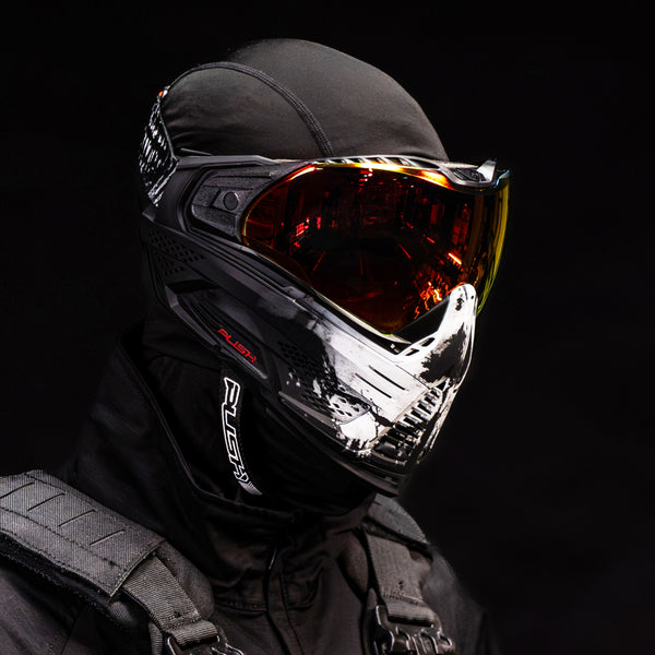 Unite Goggle Mk II - Warlord Viper (Black/White Skull) - Red Lens