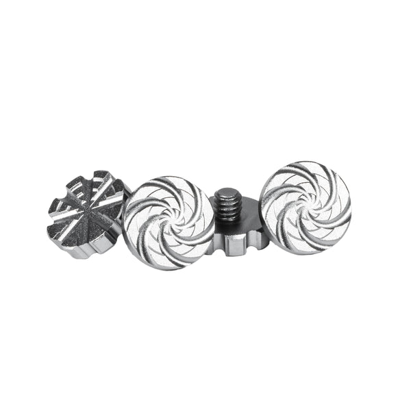 Machined Goggle Screw Set "Cyclone" Silver