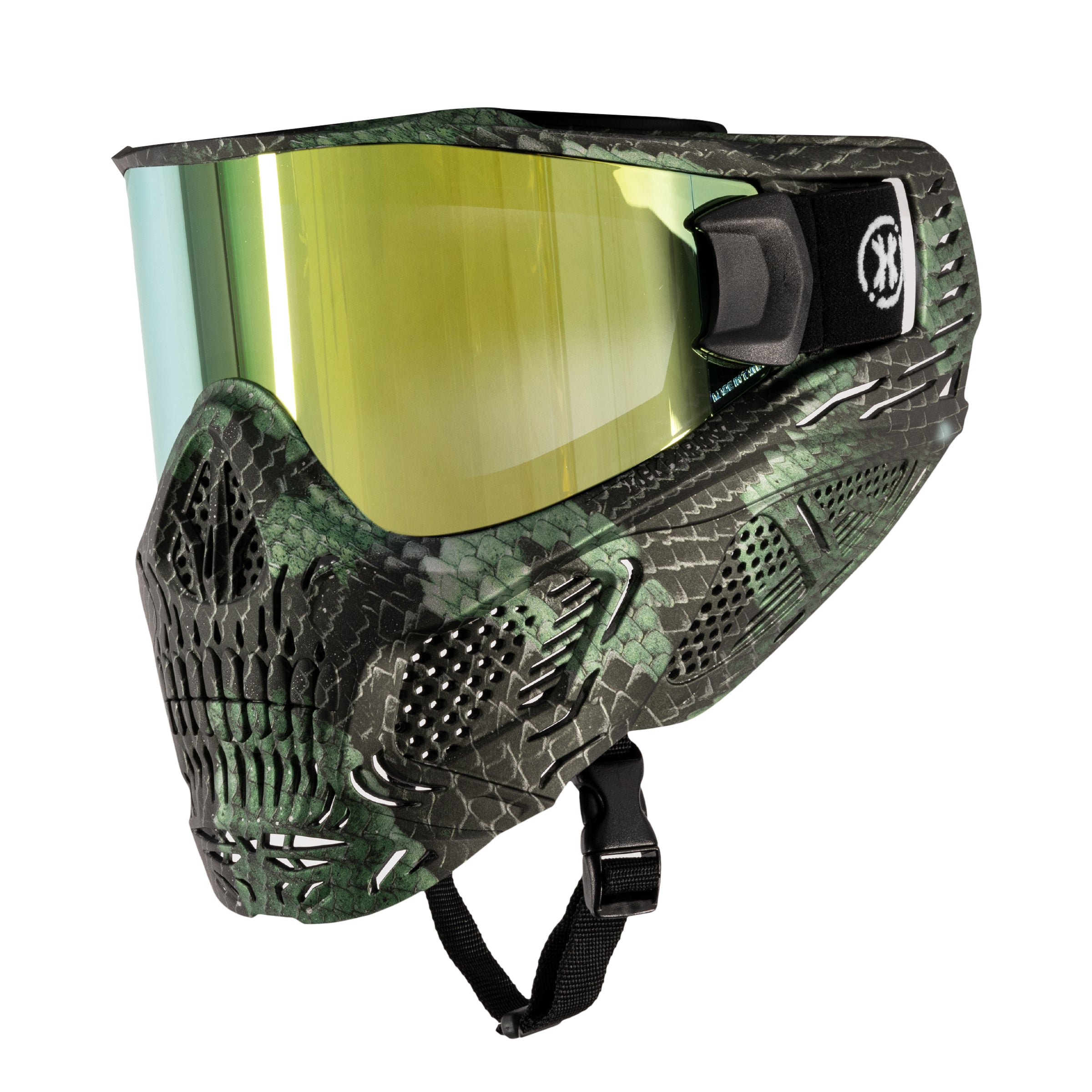HSTL® Skull Goggle Snake Green w/ Gold Lens | HK Army