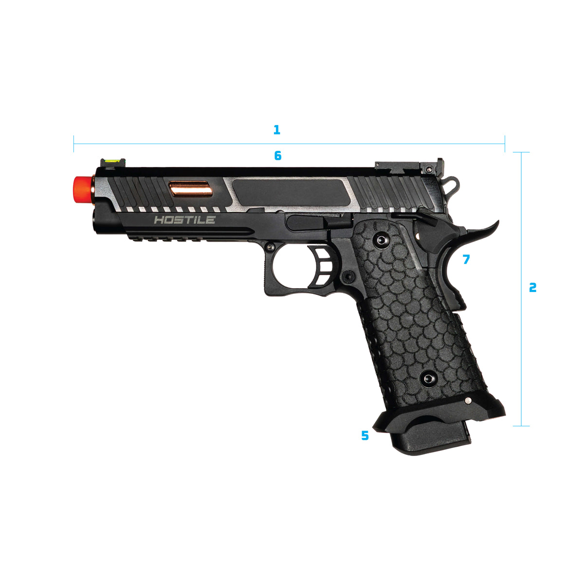 Hostile HI-CAPA - BOOGIE MAN - CO2 Blow Back Pistol - Black