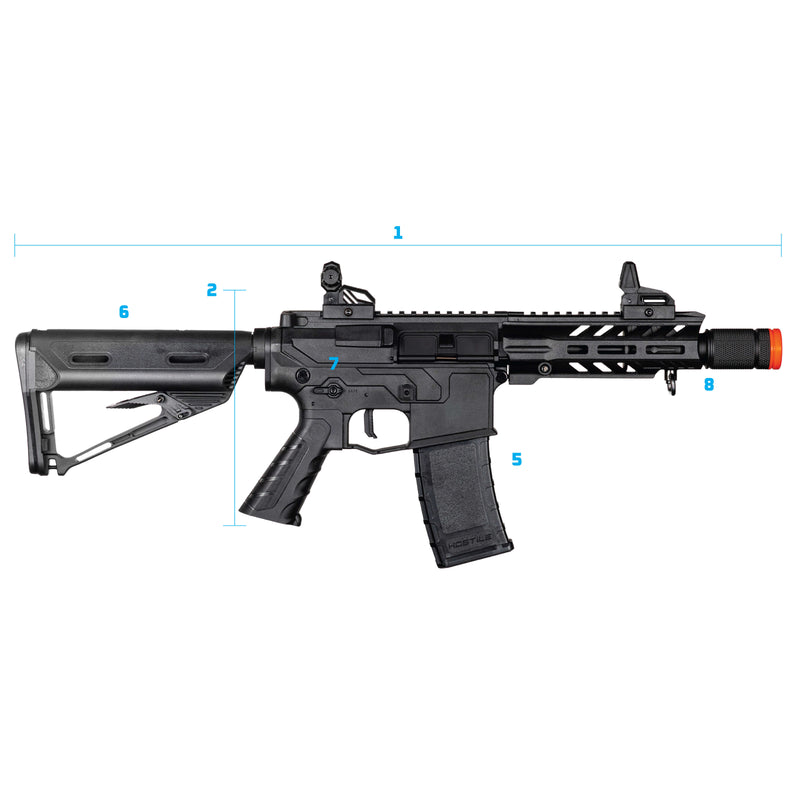 Hostile AEG Kit - RAZE CQB + Battery/Charger - Technical Specifications