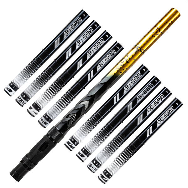 LAZR Elite Fossil Barrel Kit - 15" Gold/Black Splash - Black Inserts- Cocker Threads