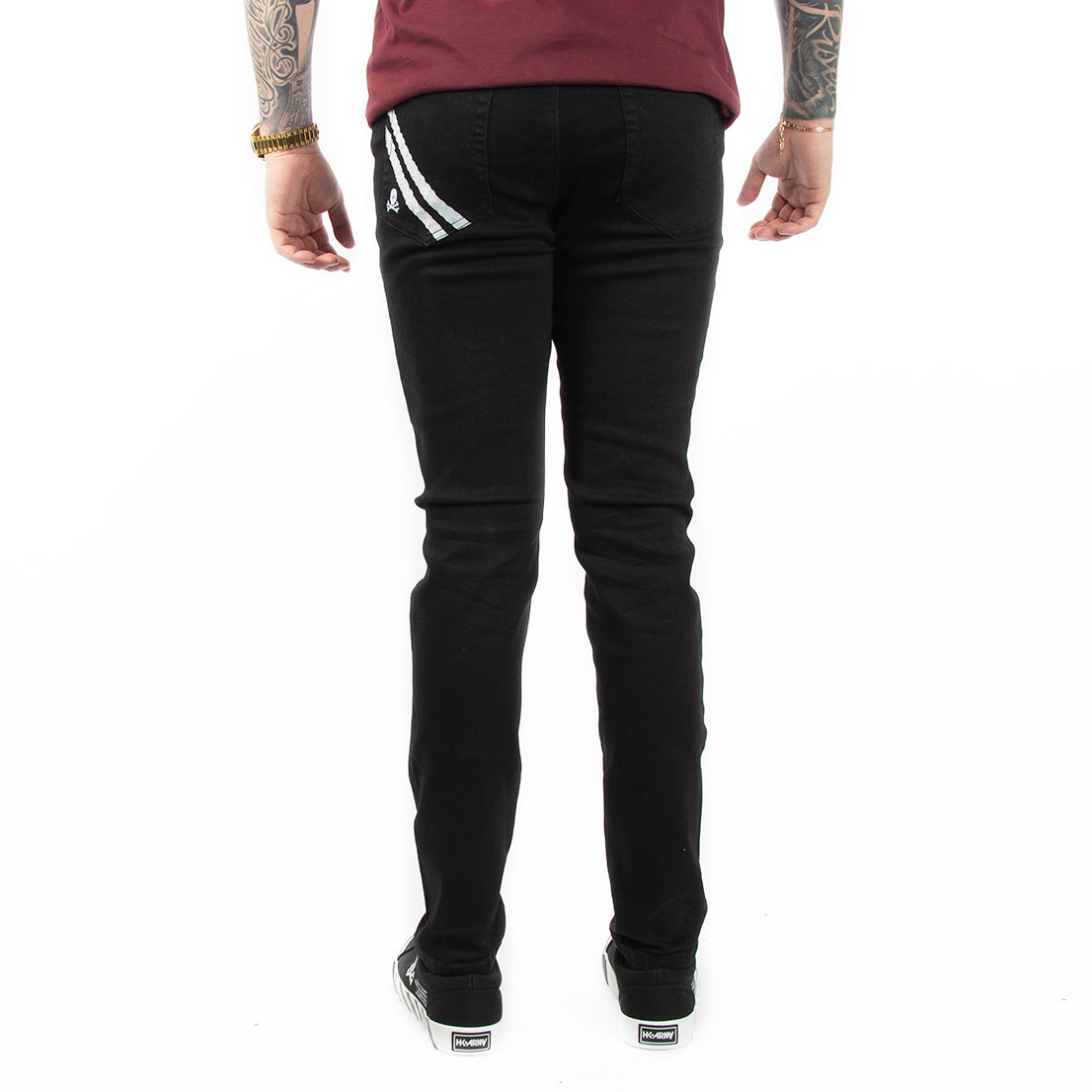 3d fit jet black straight jeans by Firm Clothing | The Secret Label