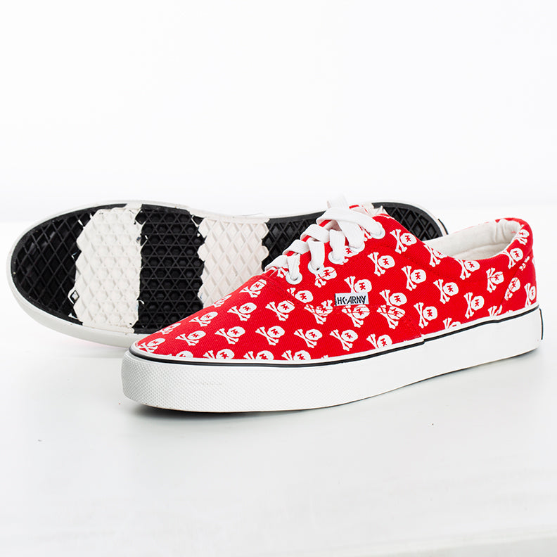 HK Skull Red Canvas Sneaker