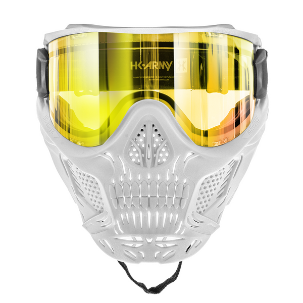 HSTL® Skull Goggle "Saint" - White w/ Gold Lens