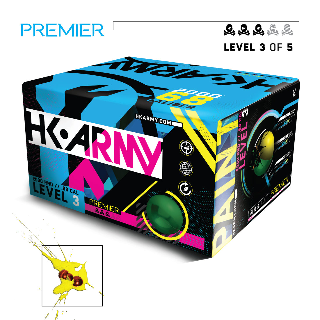 HK Army Select 1,000 Round Paintballs - White Fill ( .68 Caliber )