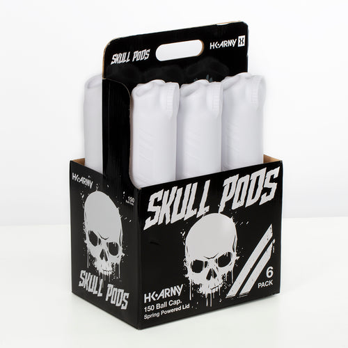 Skull Pods - High Capacity 150 Round  - White/Black - 6 Pack