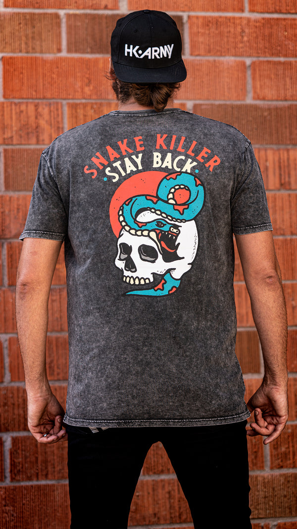Snake Killer - T-Shirt - Black Acid Wash