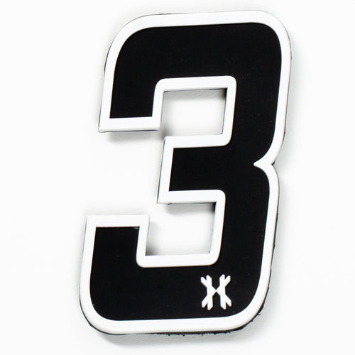 Number "3" Rubber Velcro Patch