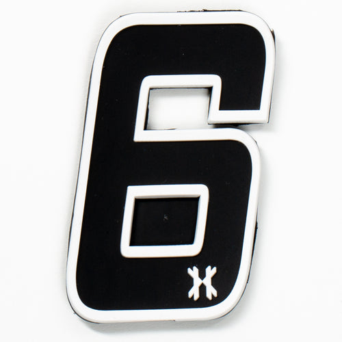 Number "6" Rubber Velcro Patch