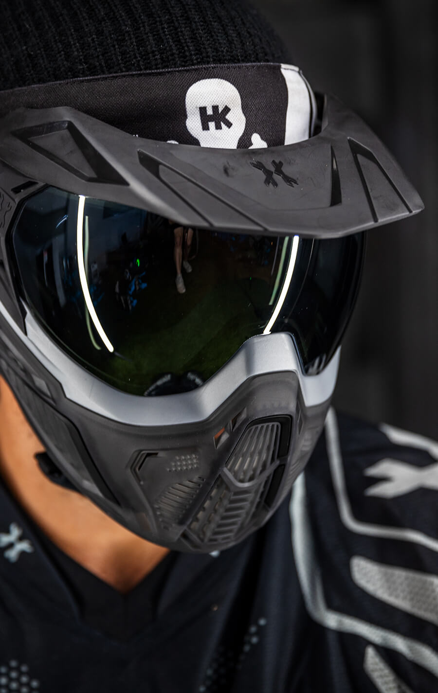 Graphite SLR Goggle with Silver Lens and Universal Black Visor. Visor not included.