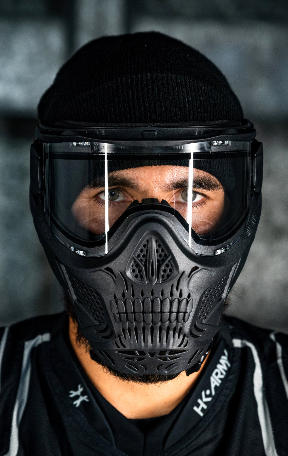Black HSTL Skull Goggle with Clear Lens.