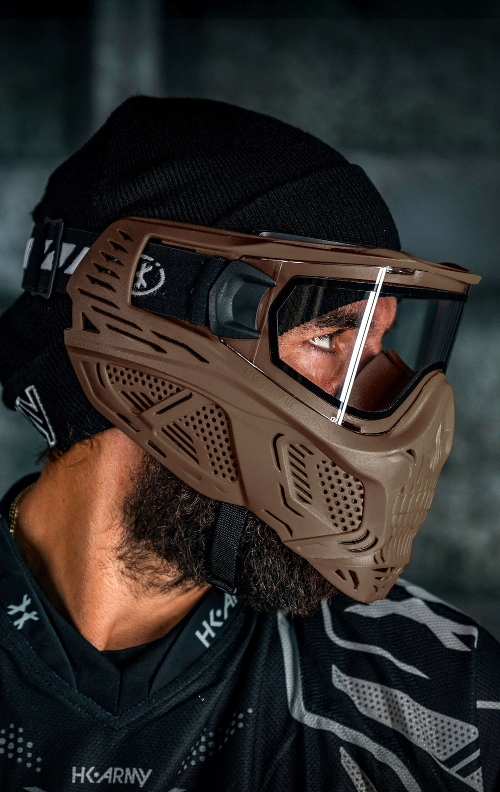 Tan HSTL Skull Goggle with Clear Lens.