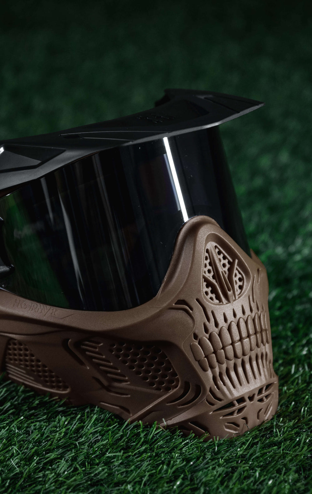 Tan Frame with Smoke Lens and Universal Black Visor.