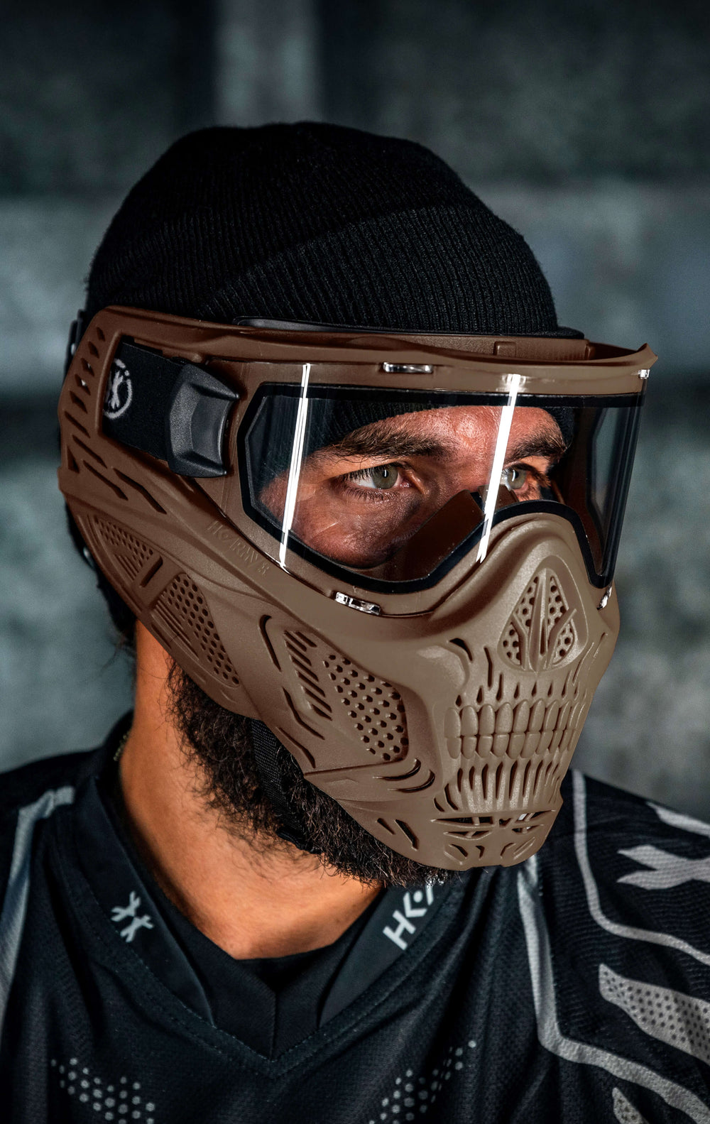 Tan HSTL Skull Goggle with Clear Lens.