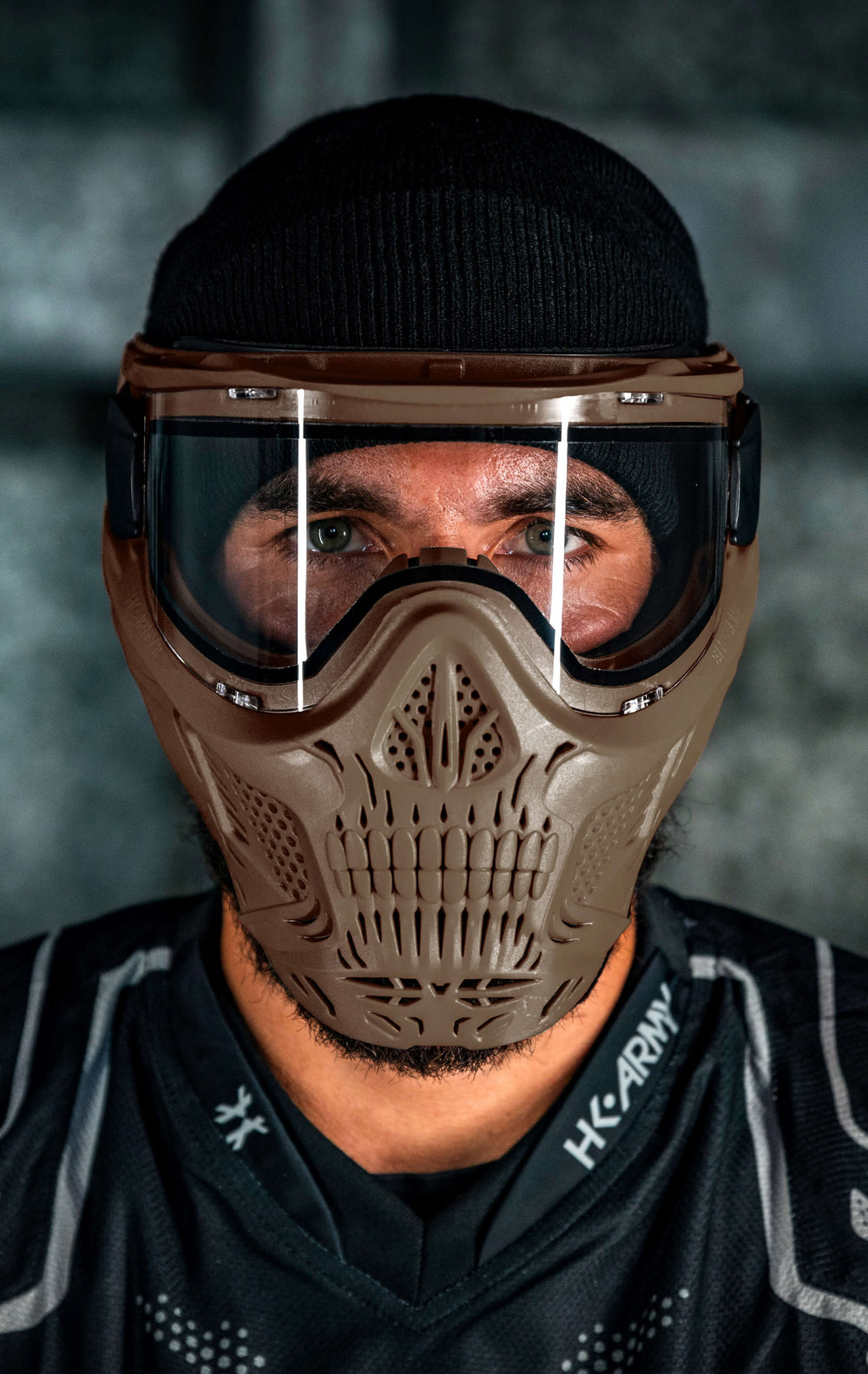 Tan HSTL Skull Goggle with Clear Lens.