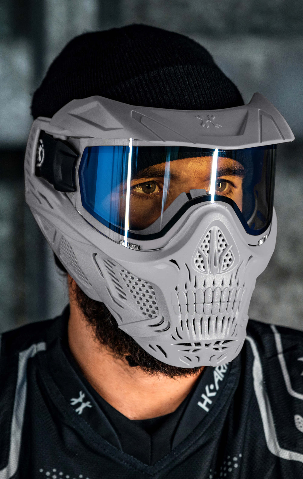 Gray Frame with Ice Lens and Universal Gray Visor.