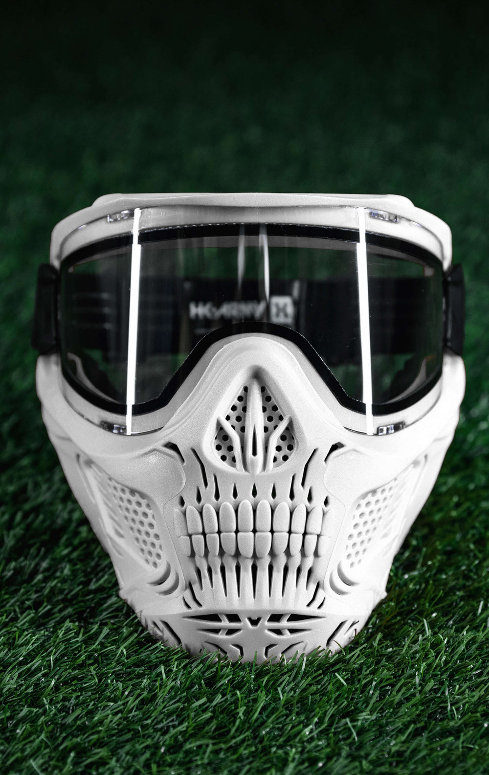 White HSTL Skull Frame with Clear Lens.