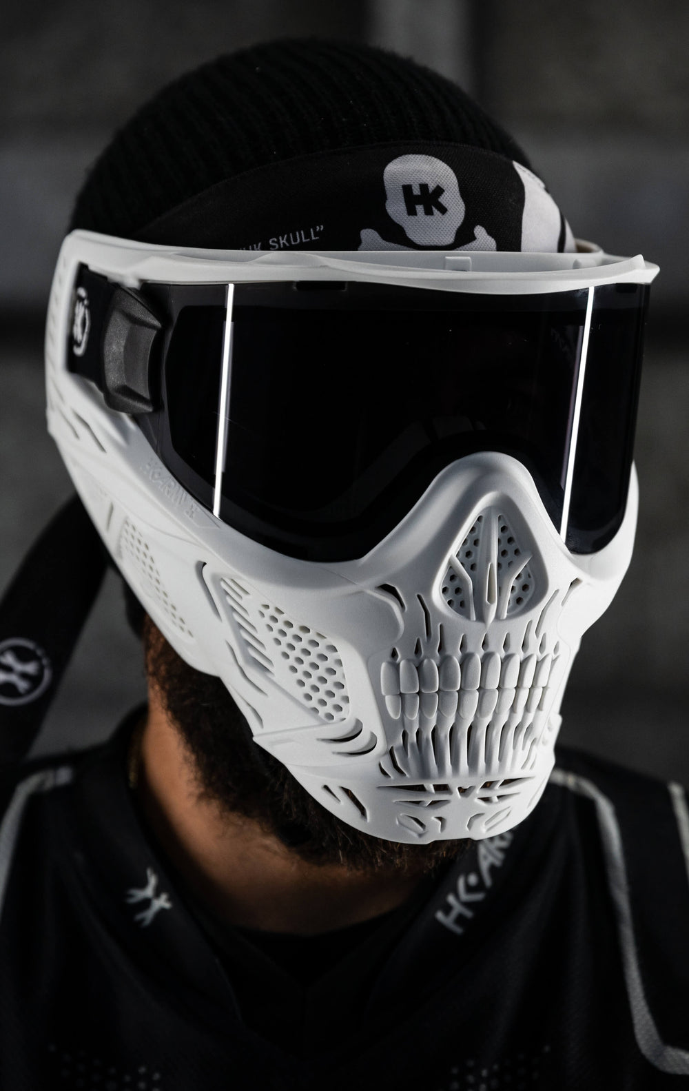 Ghost - White HSTL Skull Frame with Smoke Lens.