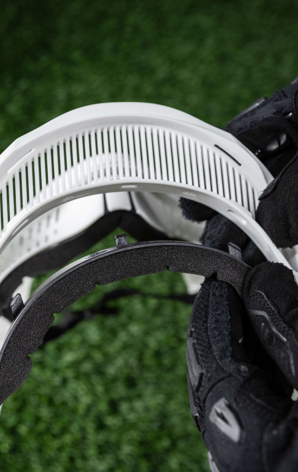 Open-cell foam interior attachment.
