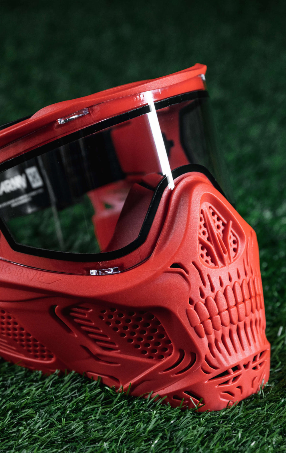 Red HSTL Skull Goggle with Clear Lens.