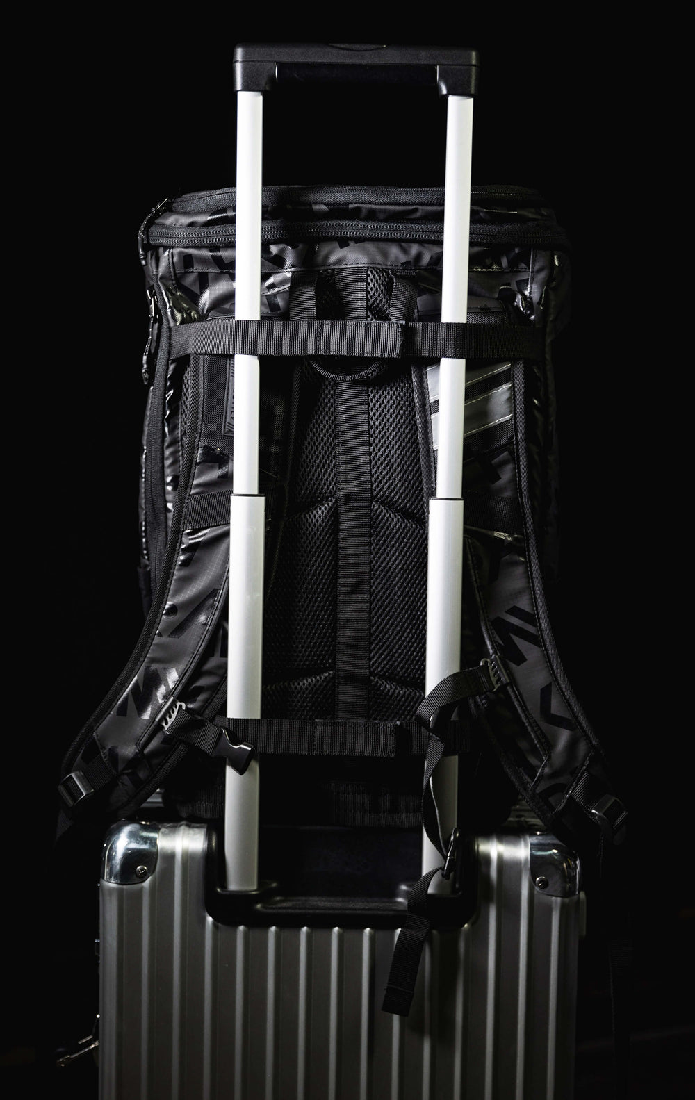 Roller bag integration straps.