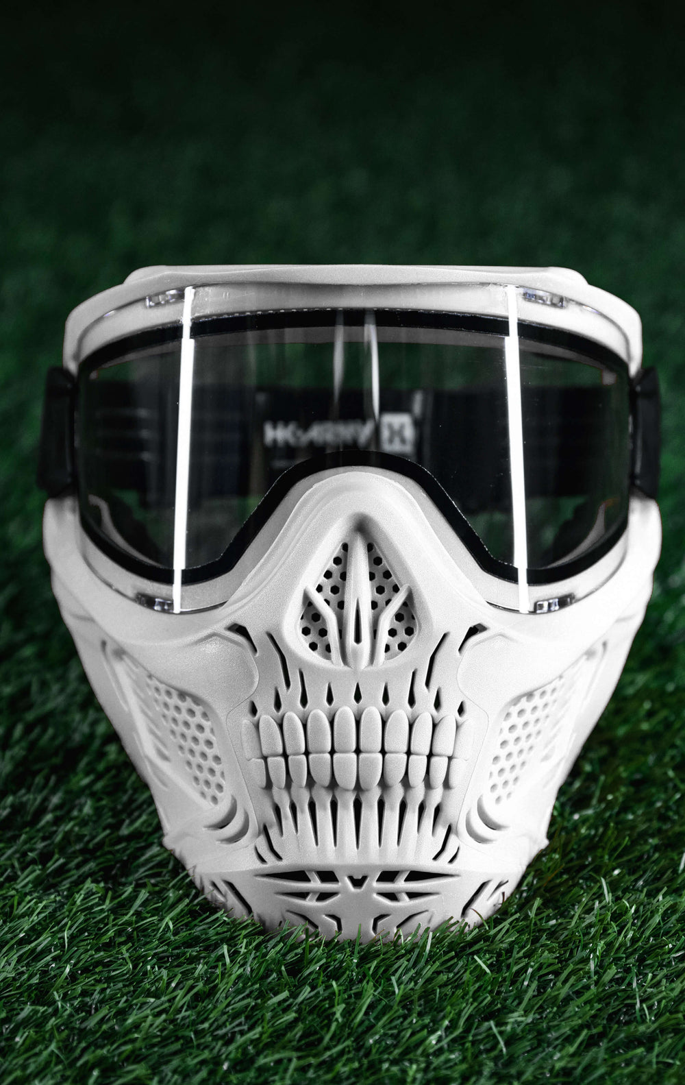 White HSTL Skull Goggle with Clear Lens.