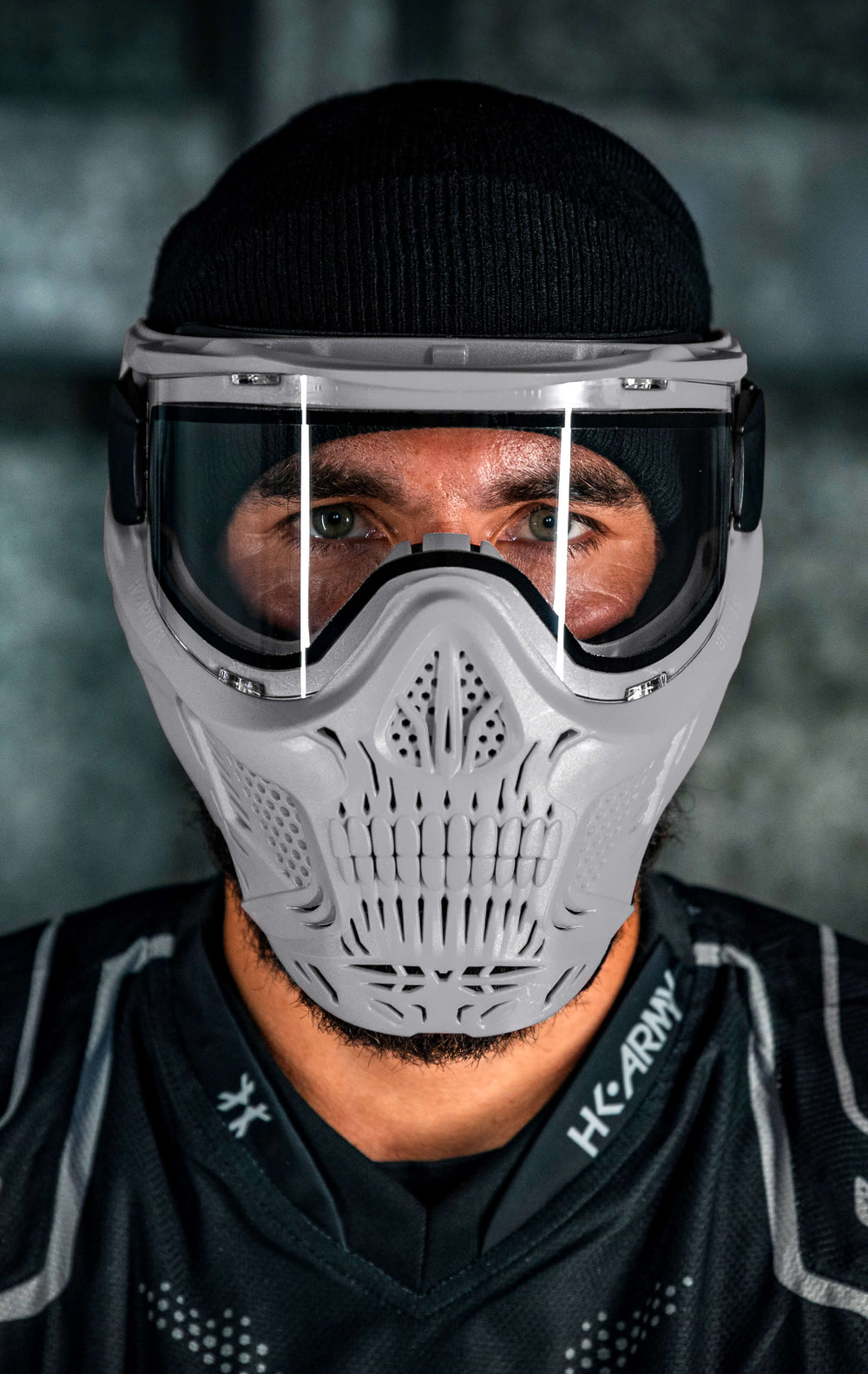 Grey HSTL Skull Goggle with Clear Lens.
