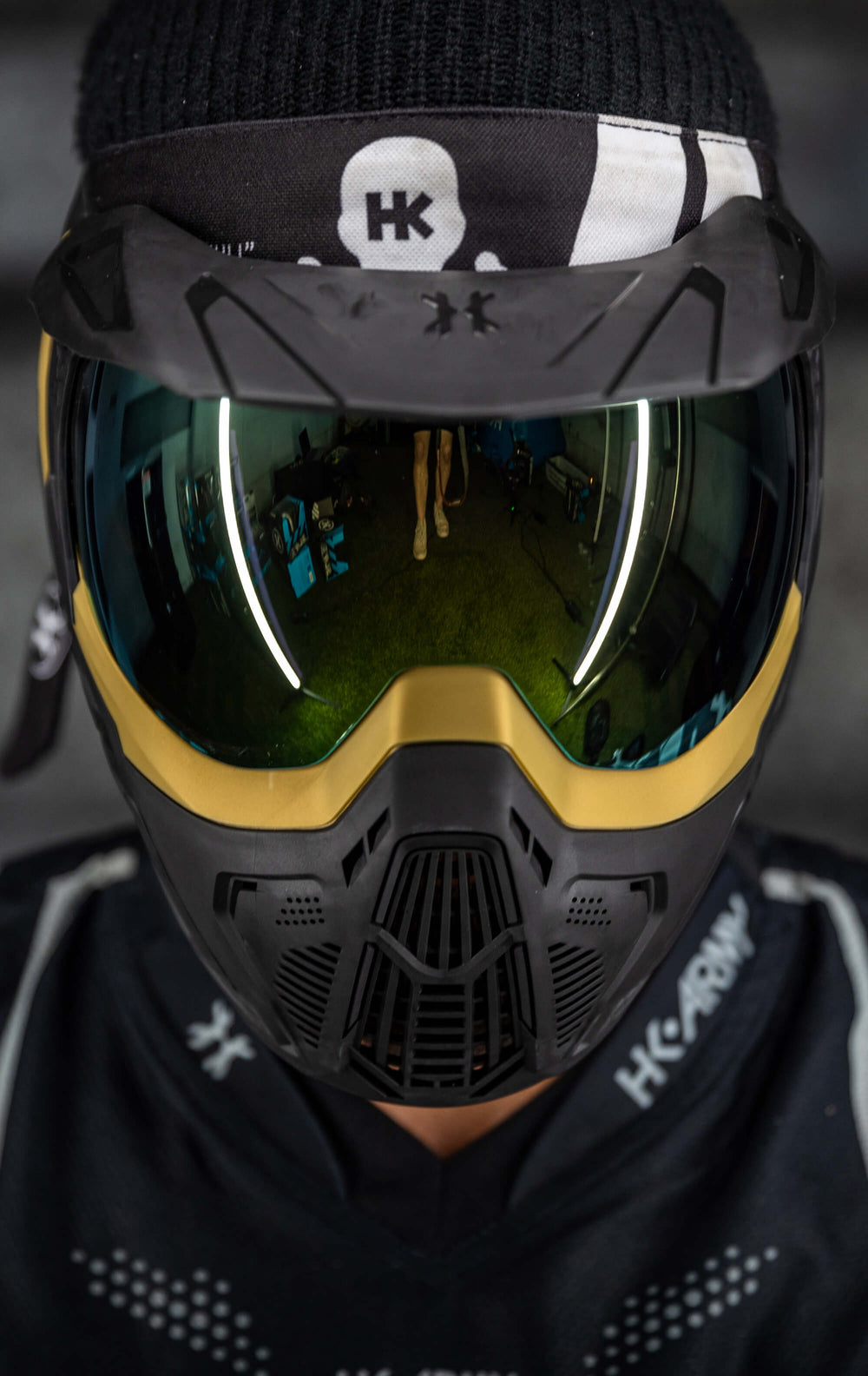 SLR Midas Goggle with Gold Lens and Universal Visor. Visor not included.