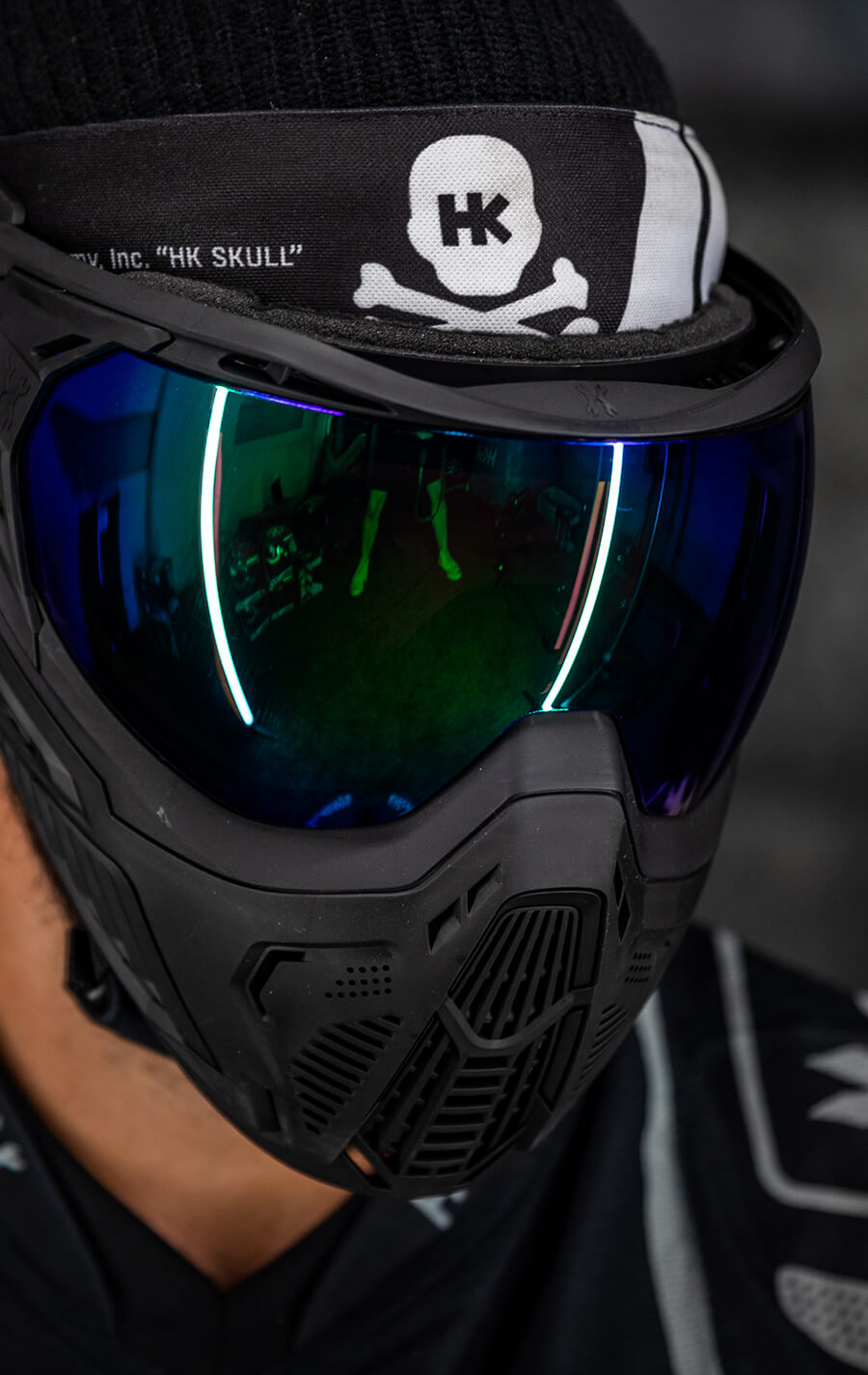 HK ARMY スモークレンズ スカルフェイスゴーグル SLR Paintball Goggle - Midnight (Black/Black) Smoke Lens | HK Army