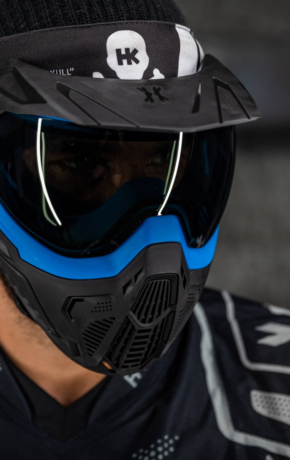SLR Sapphire Goggle with Smoke Lens and Universal Visor. Visor not included.